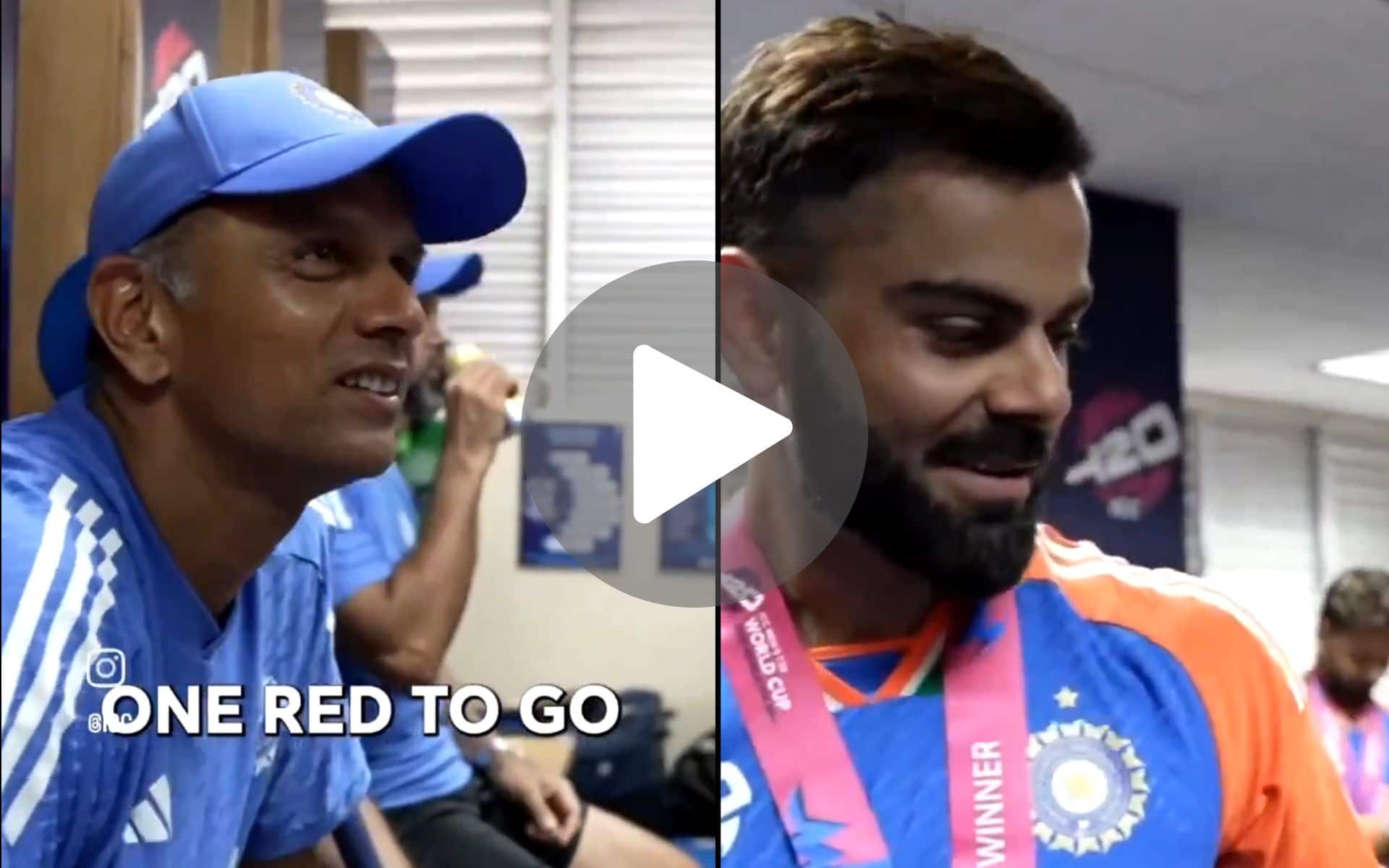 [Watch] 'One Red To Go': Dravid's Last Message To Virat Kohli After India's T20 WC Win